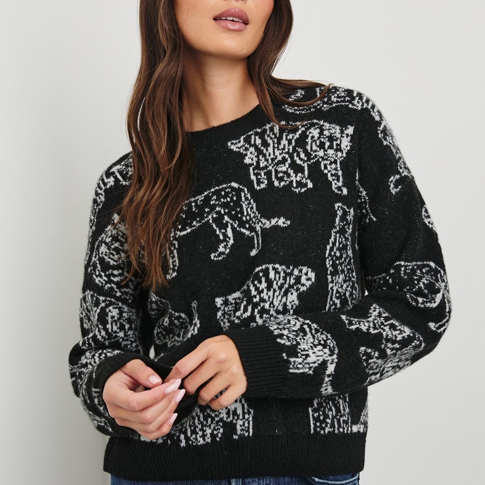 Rails Black and White Animal Print Sweater - Picture 8 of 11
